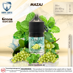 Green Grape Mint - by Mazaj 30ml SaltNic Green Grape Mint - by Mazaj 30ml SaltNic