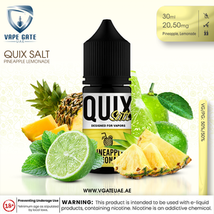 QUIX SALT - PINEAPPLE LEMONADE 30ML Avalible in Uae abu dhabi Dhabi KSA 