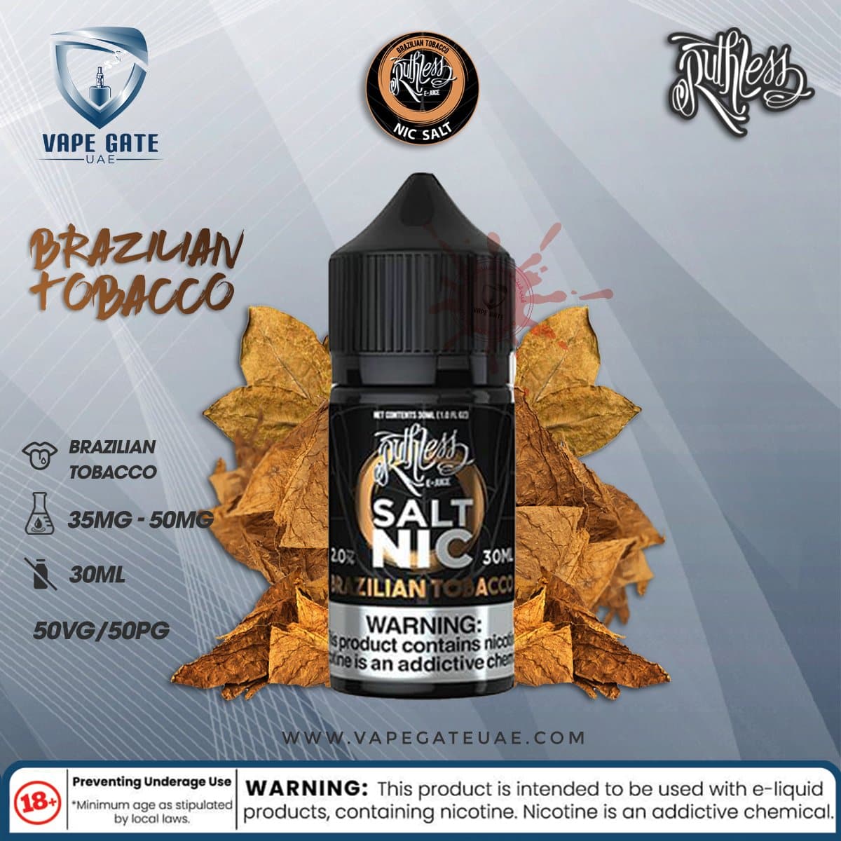 ruthless brazilian tobacco Ruthless e juice Abu Dhabi | ruthless Saltnic UAE