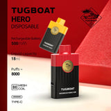 TUGBOAT - HERO Pod Kit Disposable Vape (8000 Puffs) ABU DHABI DUABI AL AIN RUWAIS SHARJAH KSA