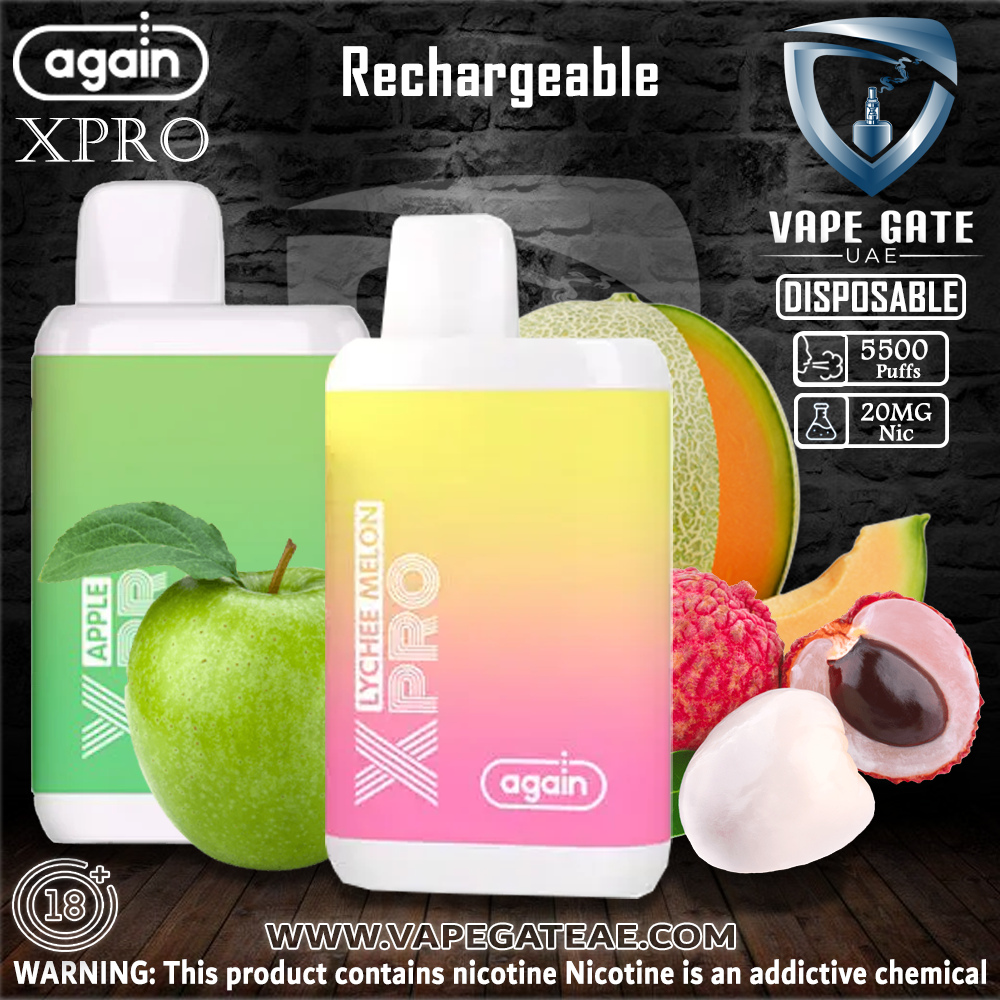 AGAIN X PRO DISPOSABLE (5500 PUFFS - 20MG) | Hot Vape Sale UAE Online | Vape  Gate UAE