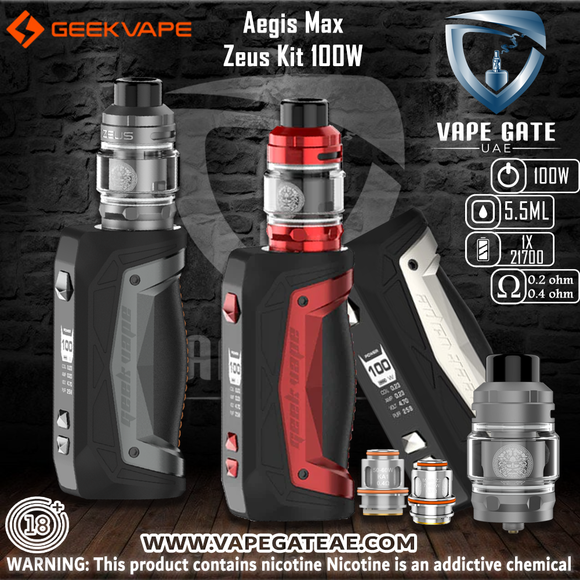 GeekVape Aegis Max Zeus Kit 100w Starter Kit | UAE | Vape Riyadh | New kits GeekVape Aegis Max Zeus Kit 100w Starter Kit | UAE | Vape Riyadh | New kits