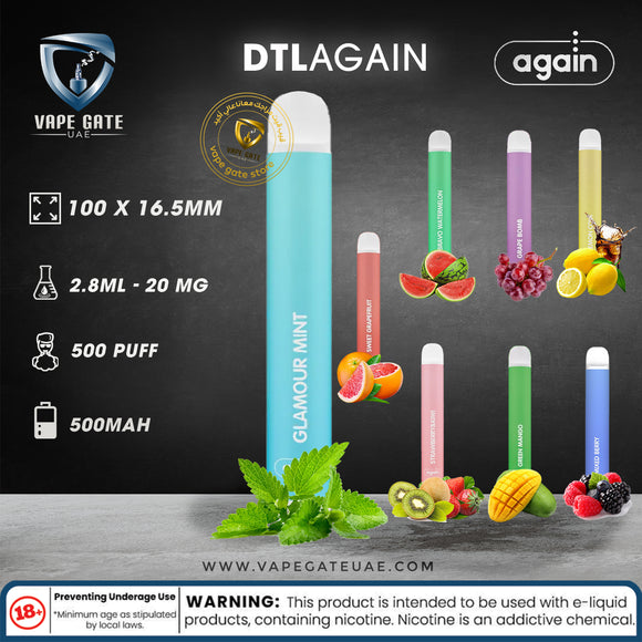 DTL Again Disposable Kit 500mAh - Pina Colada - Pods - UAE - KSA - Abu Dhabi - Dubai - RAK 1