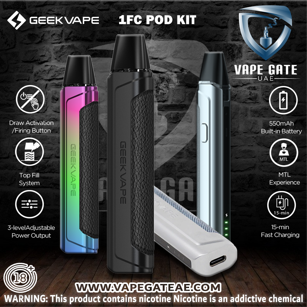 GEEKVAPE 1FC POD SYSTEM KIT 550MAH ABU DHABI | Vape Gate UAE GEEKVAPE 1FC POD SYSTEM KIT 550MAH ABU DHABI | Vape Gate UAE