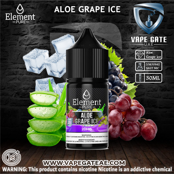 ELEMENT PURE - ALOE GRAPE ICE SALTNIC 30ML ABU DHABI DUBAI KSA