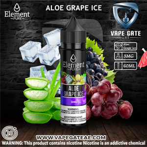 ELEMENT PURE - ALOE GRAPE ICE ELIQUID (60ML) Abu dhabi Dubai Ruwais KSA Al Ain