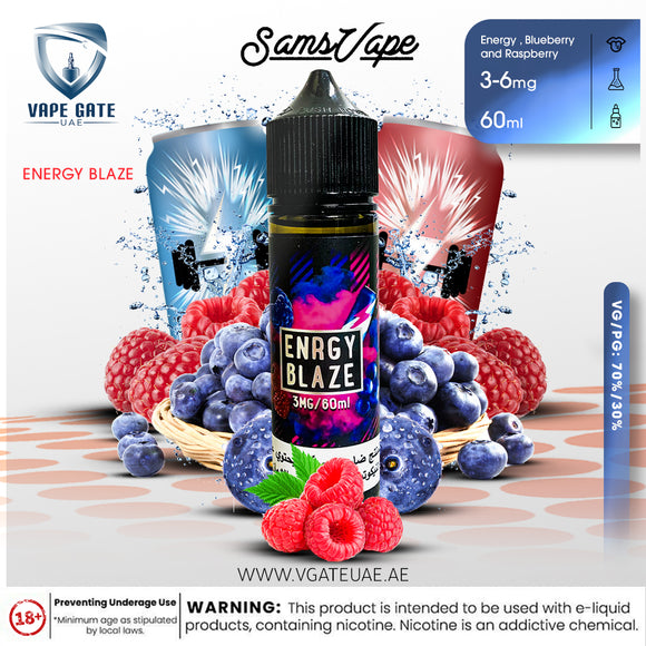 Energy Blaze E Liquid by Sam Vapes Best Delivery Offer Online in Ajman Fujairah UAE 2025