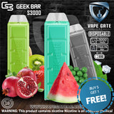 Geek Bar S3000 Disposable Pod Device (1000mAh - 50mg) Abudhabi Dubai Ajman Fujairah KSA