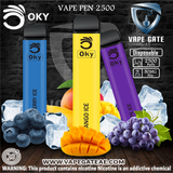 OKY DISPOSABLE VAPE PEN 2500 PUFFS 1200MAH Abudhabi Dubai KSA