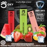 OKY DISPOSABLE VAPE PEN 2500 PUFFS 1200MAH Abudhabi Dubai KSA