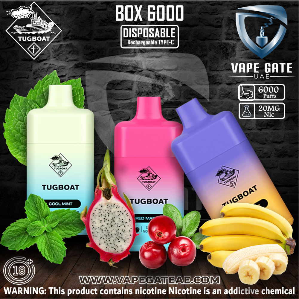 TUGBOAT - BOX Disposable Vape Device (6000 Puffs) | Dubai | Abu Dhabi | Same Day Delivery TUGBOAT - BOX Disposable Vape Device (6000 Puffs) | Dubai | Abu Dhabi | Same Day Delivery