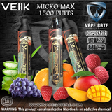 VEIIK Micko Max Disposable 1500 Puffs Vape Abudhabi Oman Jordan Egypt