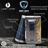 LOST VAPE CENTAURUS QUEST BF SQUONK BOX MOD 100W Abudhabi Dubai KSA.