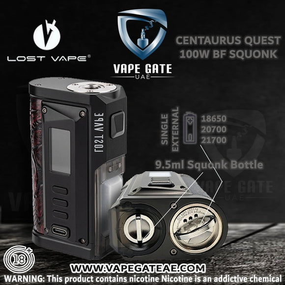 LOST VAPE CENTAURUS QUEST BF SQUONK BOX MOD 100W |ABU DHABI | Vape Gate UAE LOST VAPE CENTAURUS QUEST BF SQUONK BOX MOD 100W |ABU DHABI | Vape Gate UAE