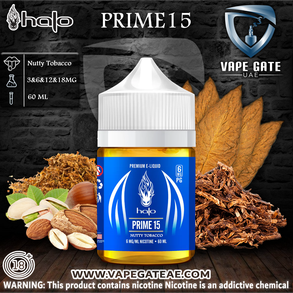 Halo Prime 15 Nutty Tobacco E Liquid | ✓ Dubai Same Day Delivery | Abu  Dhabi UAE