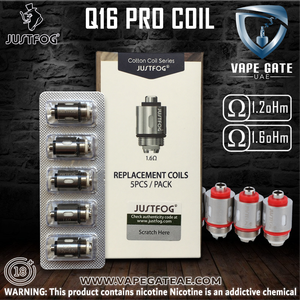 Justfog Q 16 Pro Replacement Coil - 5 pcs - Coils & Tanks - UAE - KSA - Abu Dhabi - Dubai - RAK 1