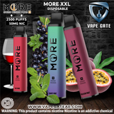 MORE XXL DISPOSABLE VAPE KIT 2500 PUFFS 1200MAH Abudhabi Dubai Al Ain KSA