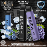 MORE XXL DISPOSABLE VAPE KIT 2500 PUFFS 1200MAH Abudhabi Dubai Al Ain KSA