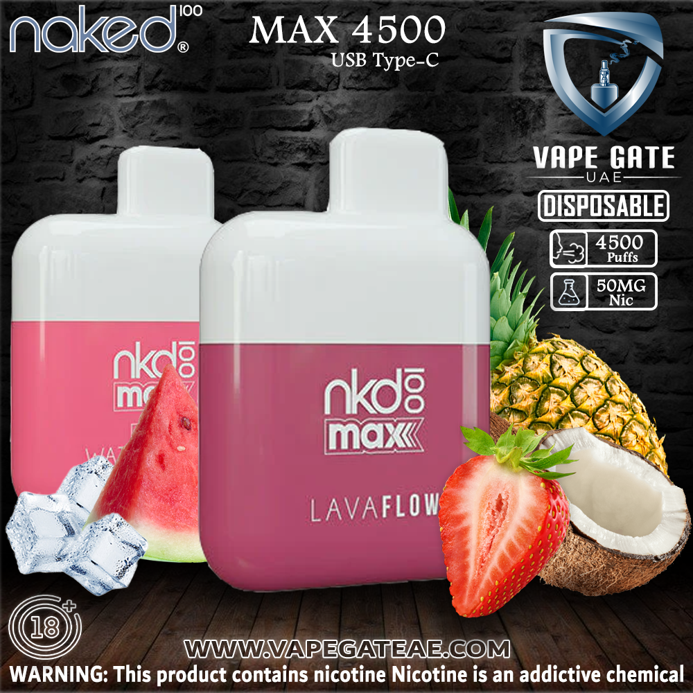 Naked 100 Max Disposable Vape (4500 Puffs - 50 mg)| Dubai & Abu Dhabi | Vape Gate UAE Naked 100 Max Disposable Vape (4500 Puffs - 50 mg)| Dubai & Abu Dhabi | Vape Gate UAE