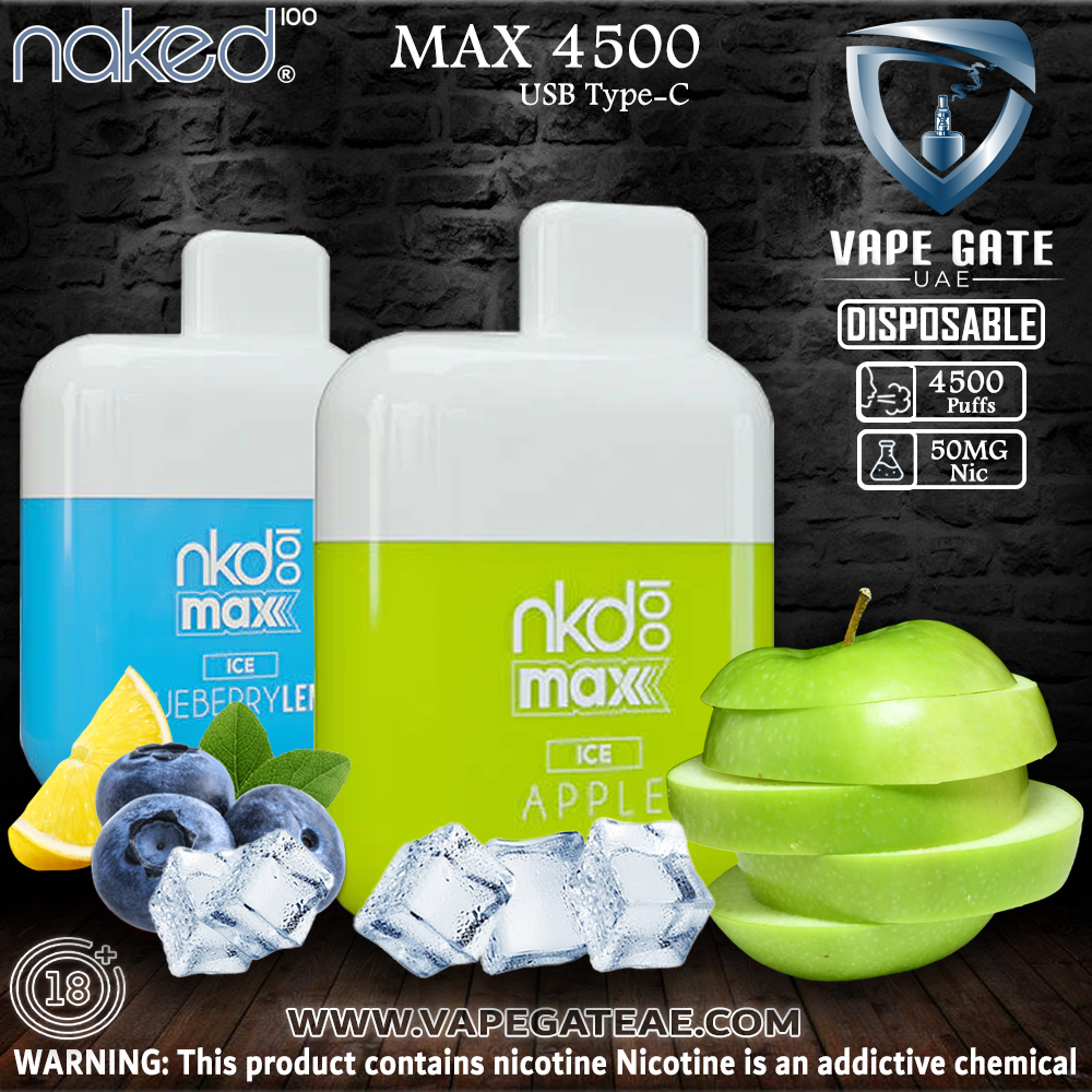 Naked 100 Max Disposable Vape (4500 Puffs - 50 mg)| Dubai & Abu Dhabi | Vape Gate UAE Naked 100 Max Disposable Vape (4500 Puffs - 50 mg)| Dubai & Abu Dhabi | Vape Gate UAE