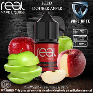 ICED DOUBLE APPLE - REAL VAPE SALTNIC 30ml ABU DHABI SHARJAH AL AIN KSA