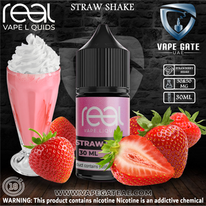 STRAW SHAKE - REAL VAPE SALTNIC 30ml ABU DHABI DUBAI FUJAIRAH AL AIN KSA