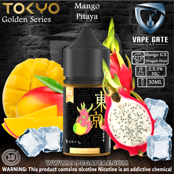 Tokyo Golden Series Mango Pitaya Saltnic 30ml Abu Dhabi Dubai Ruwais KSA Oman