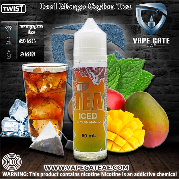 Iced Mango Ceylon Tea 50ml Ejuice by Twist Tea PGVG Abudhabi Dubai KSa