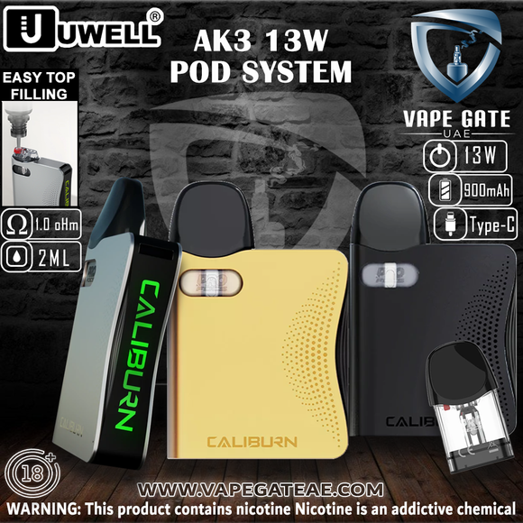 UWELL CALIBURN AK3 13W POD SYSTEM ABU DHABI DUBAI AL AIN RUWAIS FUJAIRAH RAK KSA