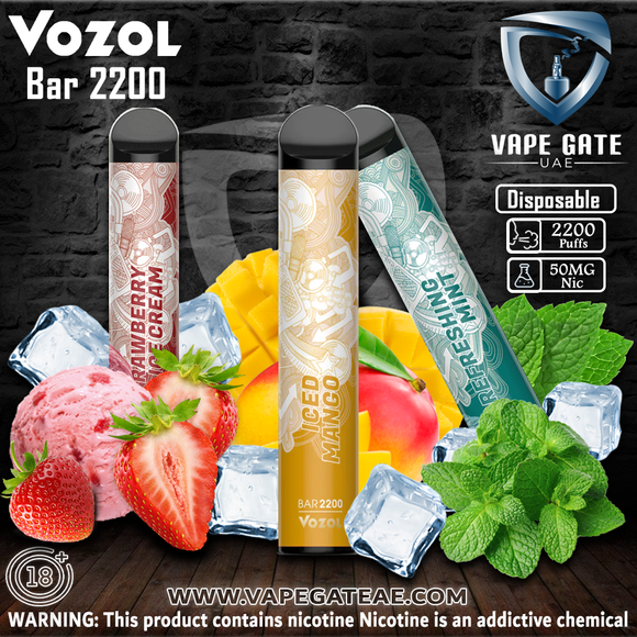 VOZOL Bar 2200 Disposable Kit 1100mAh Abudhabi Dubai KSA