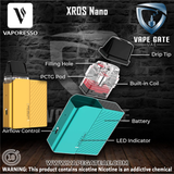 VAPORESSO XROS NANO 1000mAh POD SYSTEM Abu Dhabi Ruwais Al Ain Dubai KSA